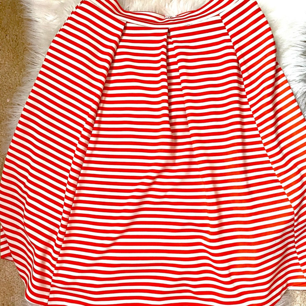 Ashley Stewart Orange and Ivory Striped Skirt